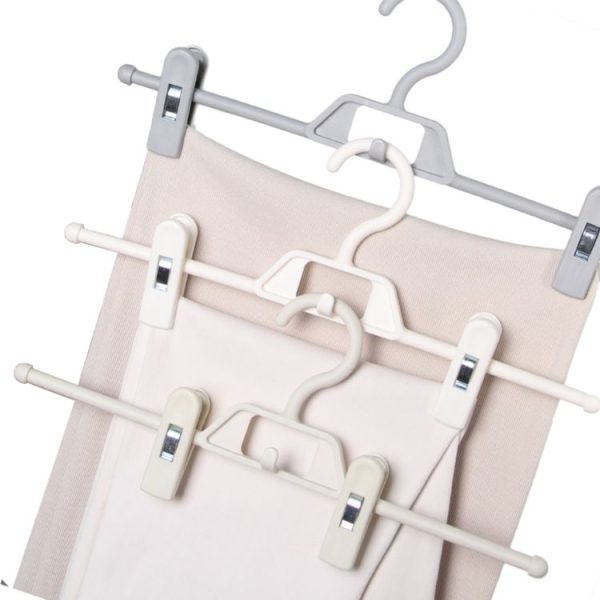 360 Degree Rotatable Non-Slip Multifunctional Clothes Hanger Home Wardrobe Traceless Pants Hanging Clip (Grey) - Image 3