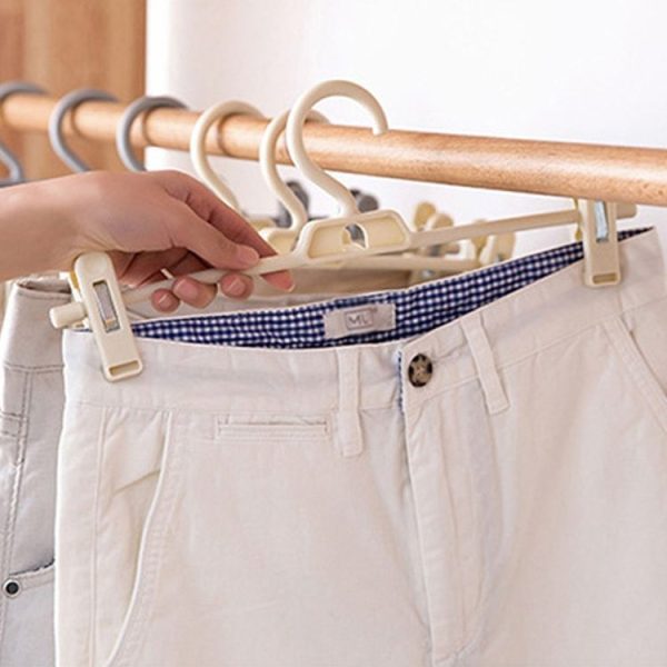 360 Degree Rotatable Non-Slip Multifunctional Clothes Hanger Home Wardrobe Traceless Pants Hanging Clip (Grey) - Image 5