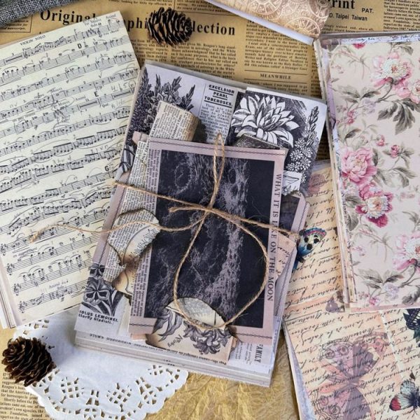 30 Sheets Scrapbook Paper Vintage Newspaper Decoration Background Sticker, Style: Herbs - Image 2