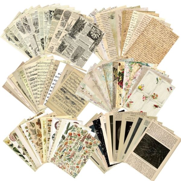 30 Sheets Scrapbook Paper Vintage Newspaper Decoration Background Sticker, Style: Herbs - Image 3