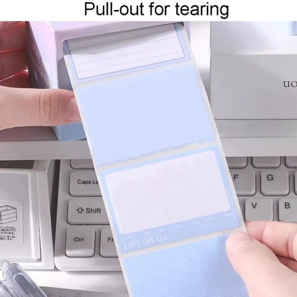 256pcs / Box Pull Out Sticky Notes Office Memo Ticket Paper (Gradient Blue) - Image 4