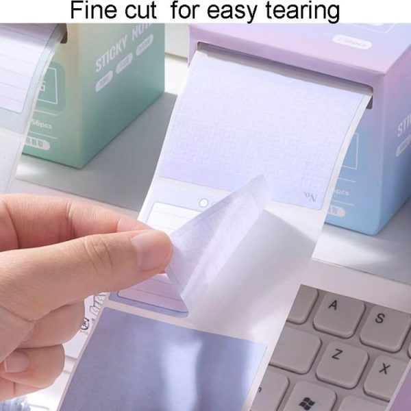 256pcs / Box Pull Out Sticky Notes Office Memo Ticket Paper (Gradient Blue) - Image 5