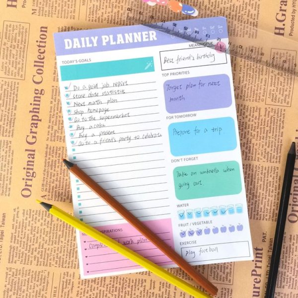 60pages / Book Weekly Planning Note Pad Schedule Time Management Planning Notebook (Jh002) - Image 2