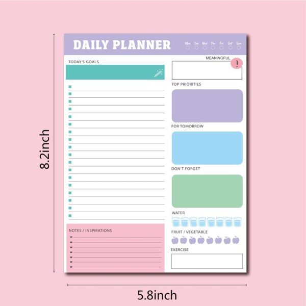 60pages / Book Weekly Planning Note Pad Schedule Time Management Planning Notebook (Jh002) - Image 3