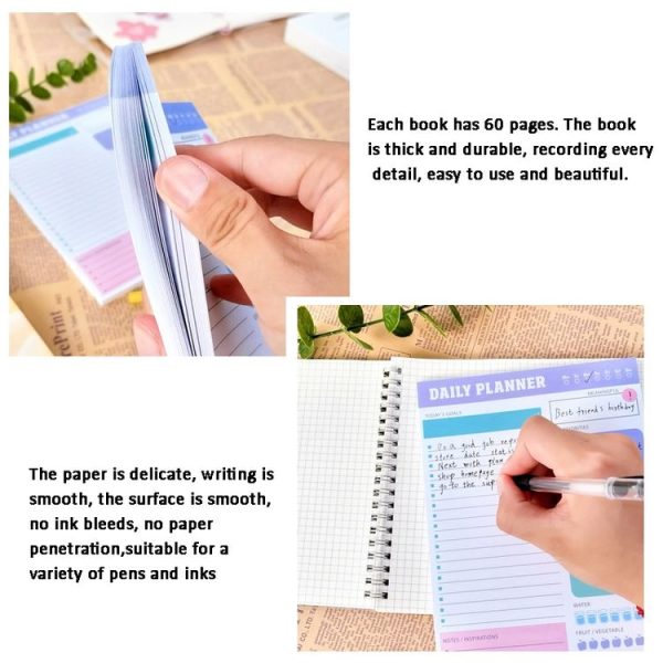 60pages / Book Weekly Planning Note Pad Schedule Time Management Planning Notebook (Jh002) - Image 6