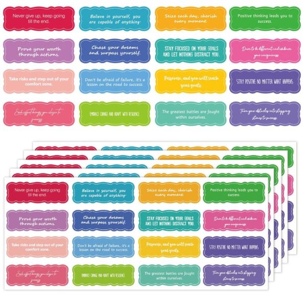 15sheets / Set 240pcs Water Color English Motivational Stickers Diary Water Cup Gift DIY Stickers (G007)