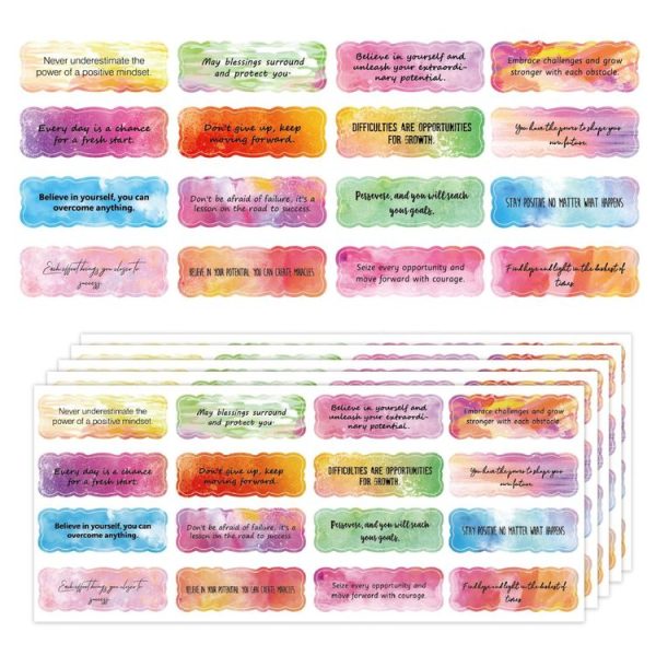15sheets / Set 240pcs Water Color English Motivational Stickers Diary Water Cup Gift DIY Stickers (G007) - Image 4