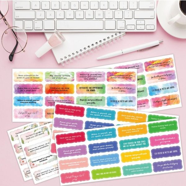 15sheets / Set 240pcs Water Color English Motivational Stickers Diary Water Cup Gift DIY Stickers (G007) - Image 5