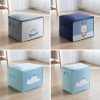 Non-woven Clothing Organization Quilt Dustproof Storage Bag, Color: Horizontal Navy Blue 50x42x39cm - Image 2