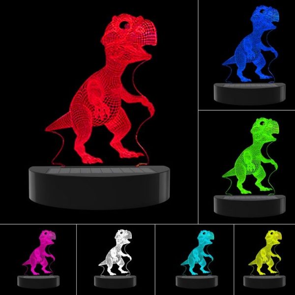 Dinosaur Solar 3D Lawn Projection Light Acrylic Garden Plug-In Lamp - Image 2