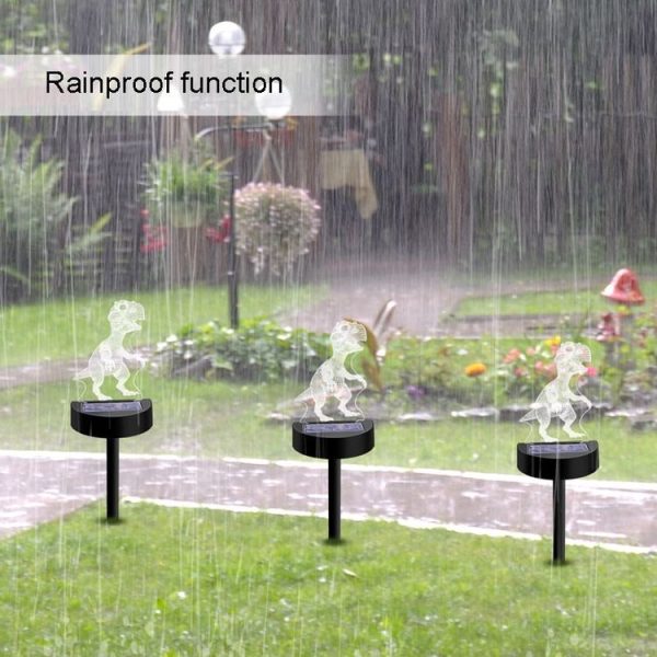 Dinosaur Solar 3D Lawn Projection Light Acrylic Garden Plug-In Lamp - Image 6