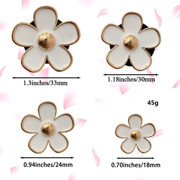4pcs / set Small Chrysanthemum Perfume Alloy Jewelry Car Air Outlet Decoration Clip, Color: White - Image 3