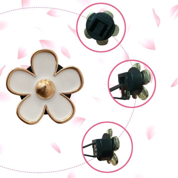 4pcs / set Small Chrysanthemum Perfume Alloy Jewelry Car Air Outlet Decoration Clip, Color: White - Image 4