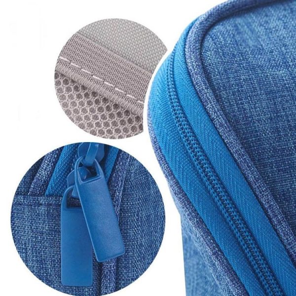 Large Capacity Upright Pencil Case Portable Office Exam Stationery Bag (Blue) - Image 5