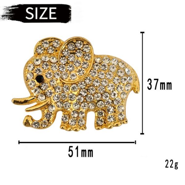 Metal Rhinestone Elephant Car Air Vent Aromatherapy Clip (Gold) - Image 3