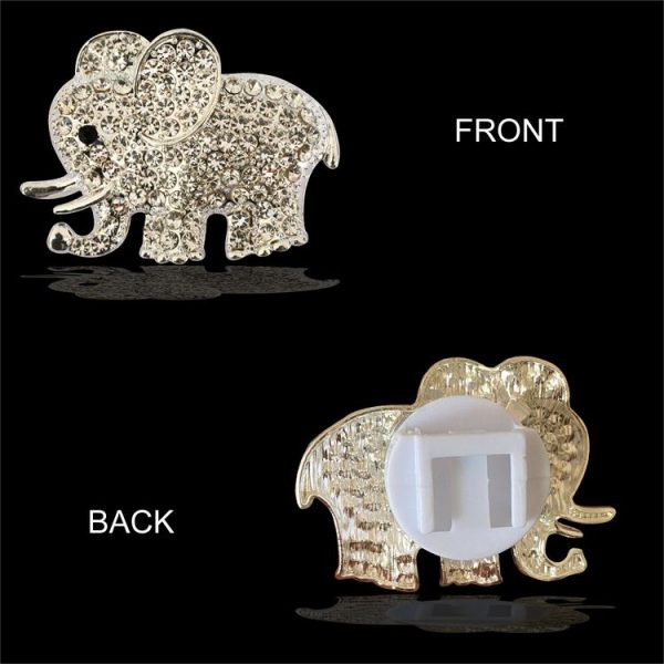 Metal Rhinestone Elephant Car Air Vent Aromatherapy Clip (Gold) - Image 4