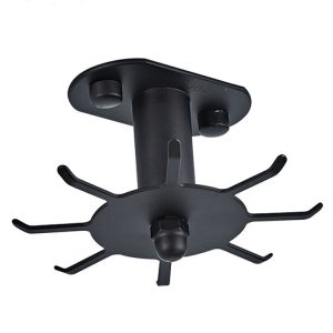 Rotating Hook Kitchen Shelf No-Punch Hanging Kitchenware Storage Shelf, Color: Black