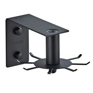 Stainless Steel Kitchen Shelf No-Punch 360 Degree Rotary Multi-Functional Kitchenware Storage Hooks, Color: Black