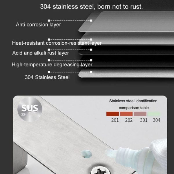Stainless Steel Kitchen Shelf No-Punch 360 Degree Rotary Multi-Functional Kitchenware Storage Hooks, Color: Black - Image 9