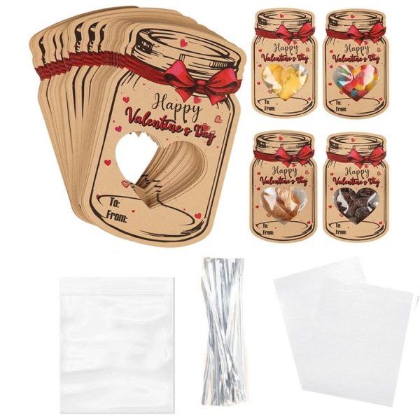 Valentine Day Bottle Shape Greeting Card Holiday Gift Exchange Card Kids Party Favor Message Card, Spec: 24pcs / Set