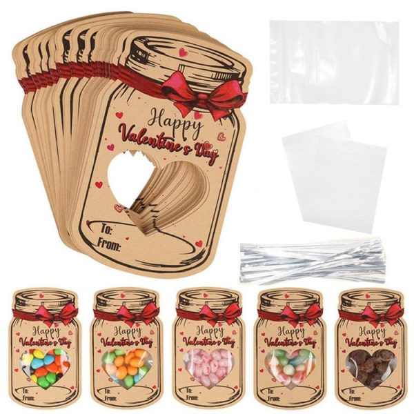 Valentine Day Bottle Shape Greeting Card Holiday Gift Exchange Card Kids Party Favor Message Card, Spec: 24pcs / Set - Image 2