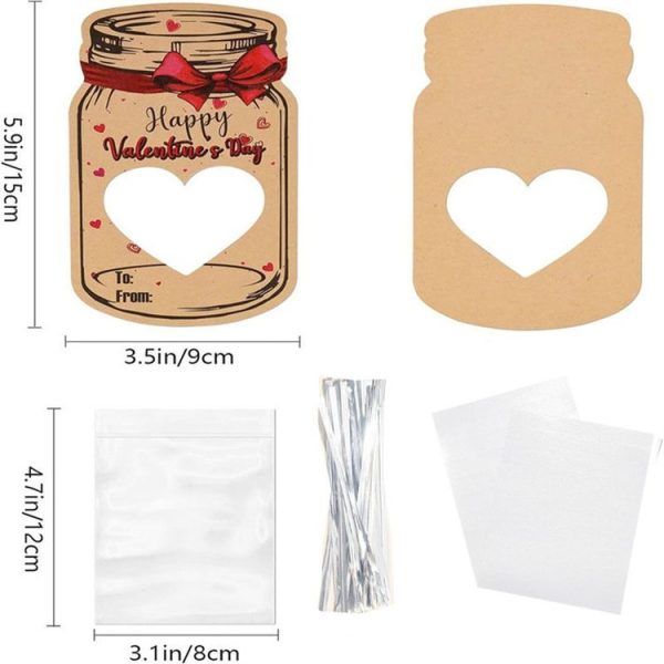 Valentine Day Bottle Shape Greeting Card Holiday Gift Exchange Card Kids Party Favor Message Card, Spec: 24pcs / Set - Image 3