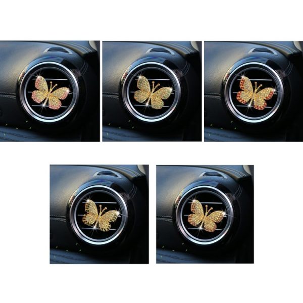 Butterfly Diamond Car Interior Air Outlet Aromatherapy Clip, Color: Purple - Image 2