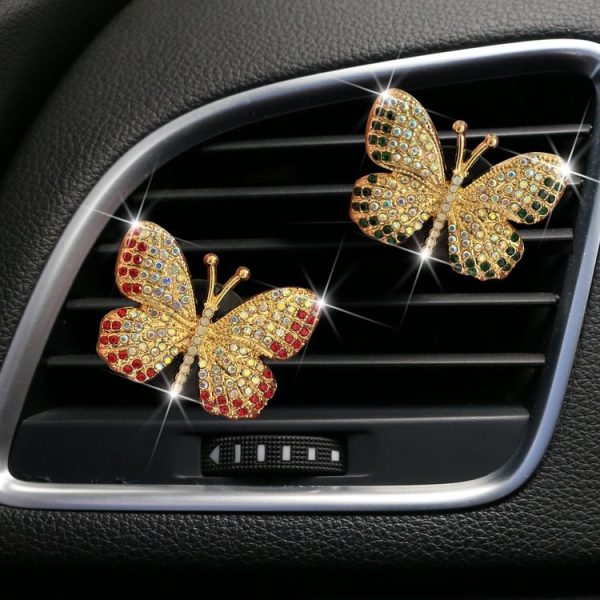 Butterfly Diamond Car Interior Air Outlet Aromatherapy Clip, Color: Purple - Image 4