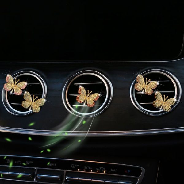 Butterfly Diamond Car Interior Air Outlet Aromatherapy Clip, Color: Purple - Image 5