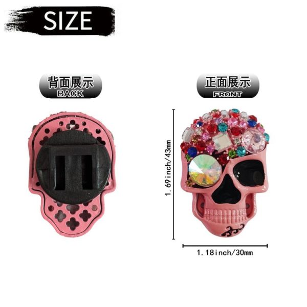 Color Diamond Skull Car Air Vent Aromatherapy Clip (Pink) - Image 3