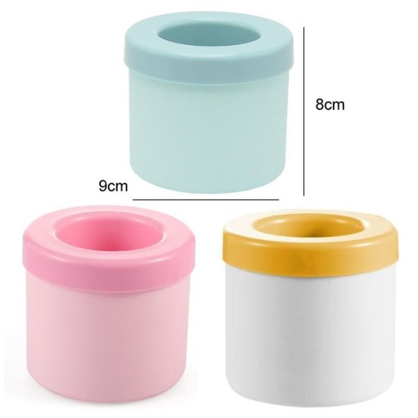 Cylindrical Silicone Ice Cube Cup Ice Making Mold (Yellow) - Image 2