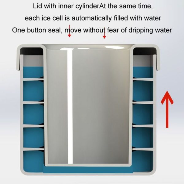 Cylindrical Silicone Ice Cube Cup Ice Making Mold (Yellow) - Image 3