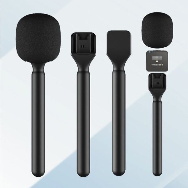 Microphone Interview Handle For DJI Mic / Moma / Rode Wireless Go / Relacart (Black) - Image 2