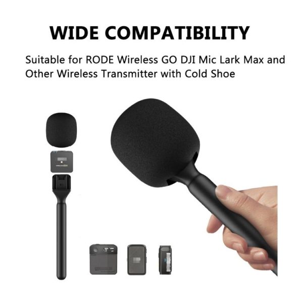 Microphone Interview Handle For DJI Mic / Moma / Rode Wireless Go / Relacart (Black) - Image 4
