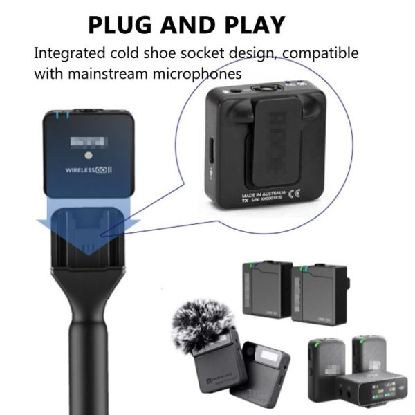 Microphone Interview Handle For DJI Mic / Moma / Rode Wireless Go / Relacart (Black) - Image 5