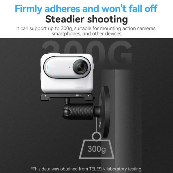 TELESIN Magnetic Base With 1 / 4 Inch Interface for DJI Pocket 3 / Insta360 Camera & Smart Phones With Suction Cup Base Set - Image 7