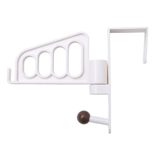 Rotating Clothes Hook Behind Bathroom Door Door-mounted Hanging Coat Rack (White)