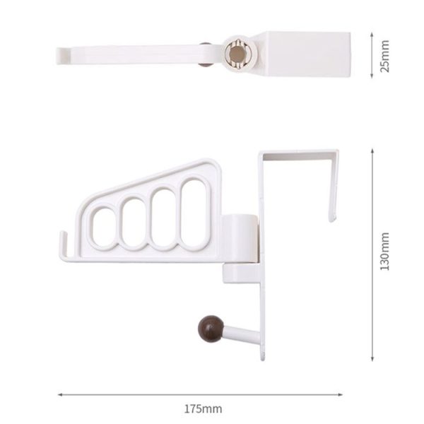 Rotating Clothes Hook Behind Bathroom Door Door-mounted Hanging Coat Rack (White) - Image 3