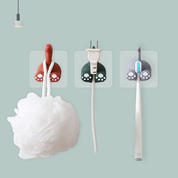 Cartoon Animal Punch-free Hook Traceless Plug Holder Bathroom Cute Toothbrush Hanger, Spec: Dinosaur Tail - Image 3