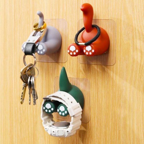 Cartoon Animal Punch-free Hook Traceless Plug Holder Bathroom Cute Toothbrush Hanger, Spec: Dinosaur Tail - Image 6