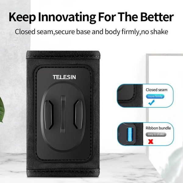 TELESIN Backpack Shoulder Strap Bracket Mount for GoPro Hero / Insta360 / SJCAM / DJI Action Accessories, Spec: Only Strap Mount - Image 5