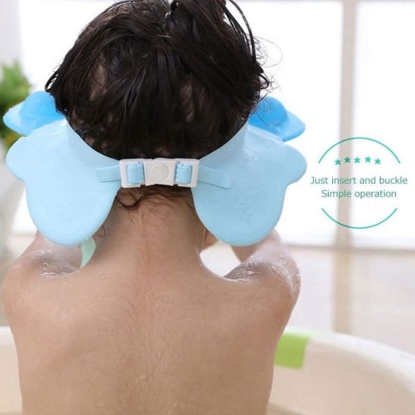Baby Shampoo Waterproof Ear Protection Adjustable Shower Cap (Pink) - Image 6