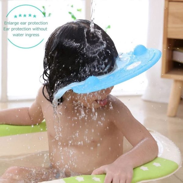 Baby Shampoo Waterproof Ear Protection Adjustable Shower Cap (Pink) - Image 7
