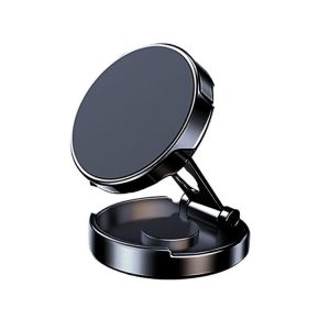 Magnetic Car Phone Holder Automobile Rotatable Multifunctional Folding Stands (Black)