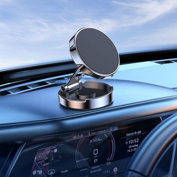 Magnetic Car Phone Holder Automobile Rotatable Multifunctional Folding Stands (Black) - Image 2
