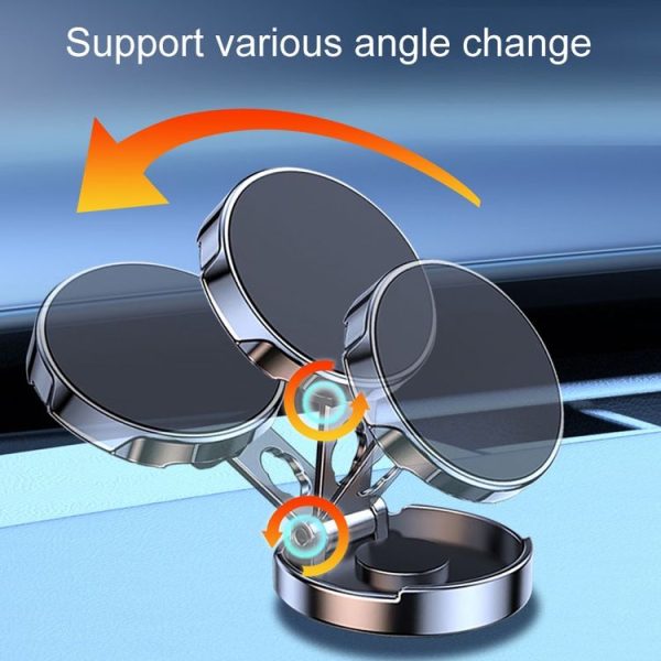 Magnetic Car Phone Holder Automobile Rotatable Multifunctional Folding Stands (Black) - Image 3