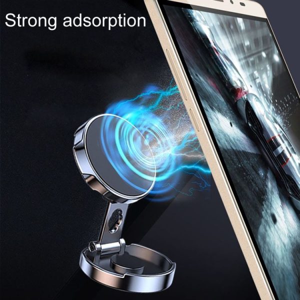 Magnetic Car Phone Holder Automobile Rotatable Multifunctional Folding Stands (Black) - Image 5