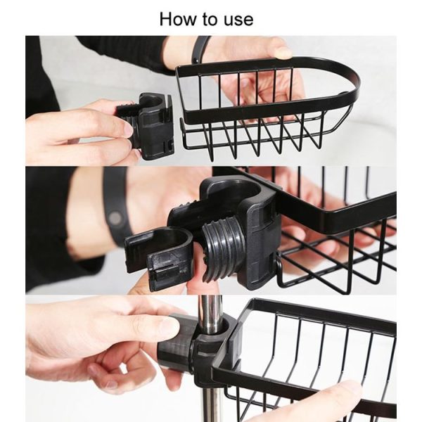 Kitchen Faucet Shelf No-Punch Sink Rag Drainage Basket Sponge Drainage Storage Rack, Style: A Silver - Image 11
