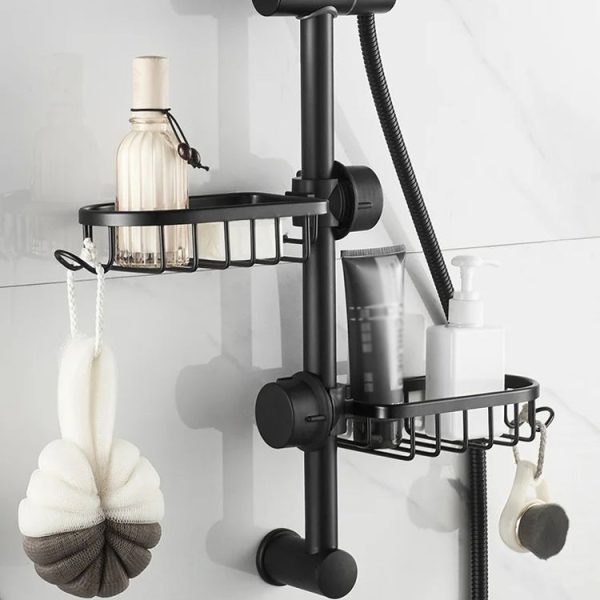 Kitchen Faucet Shelf No-Punch Sink Rag Drainage Basket Sponge Drainage Storage Rack, Style: A Silver - Image 2