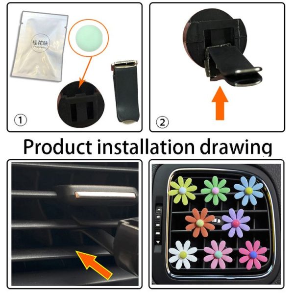Colorful Daisy Car Decorative Air Vent Aromatherapy Clip, Color: Blue - Image 6